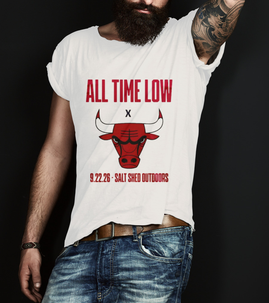 All Time Low Chicago Bulls Collaboration Salt Shed Outdoors 9.22.26 T-Shirt