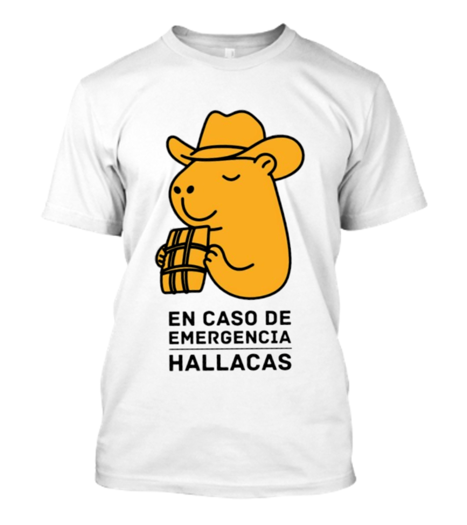 En Caso De Emergencia Hallacas Capybara Cowboy Hat T-Shirt