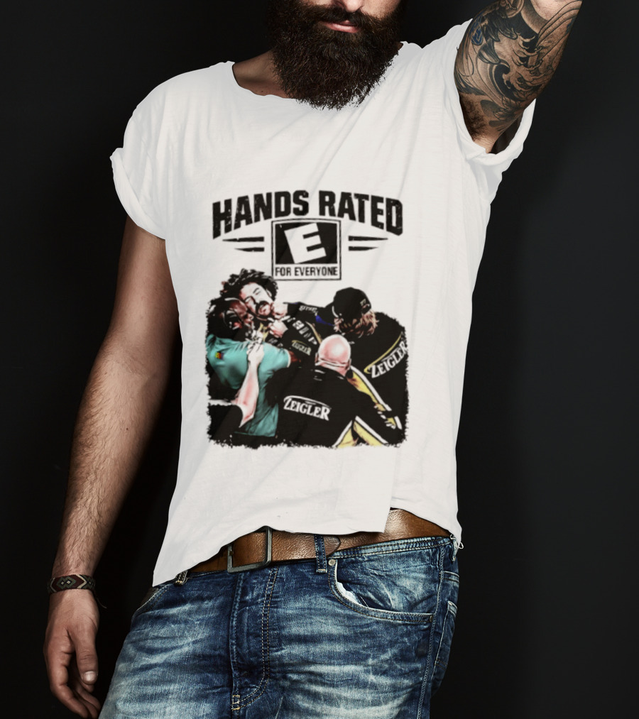 Hands Rated E For Everyone NASCAR Racing Brawl Scene T-Shirt