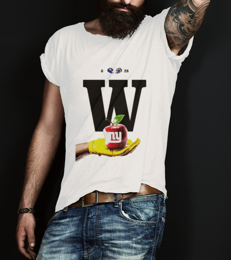 Los Angeles Rams W Over New York Giants Big Apple Victory T-Shirt