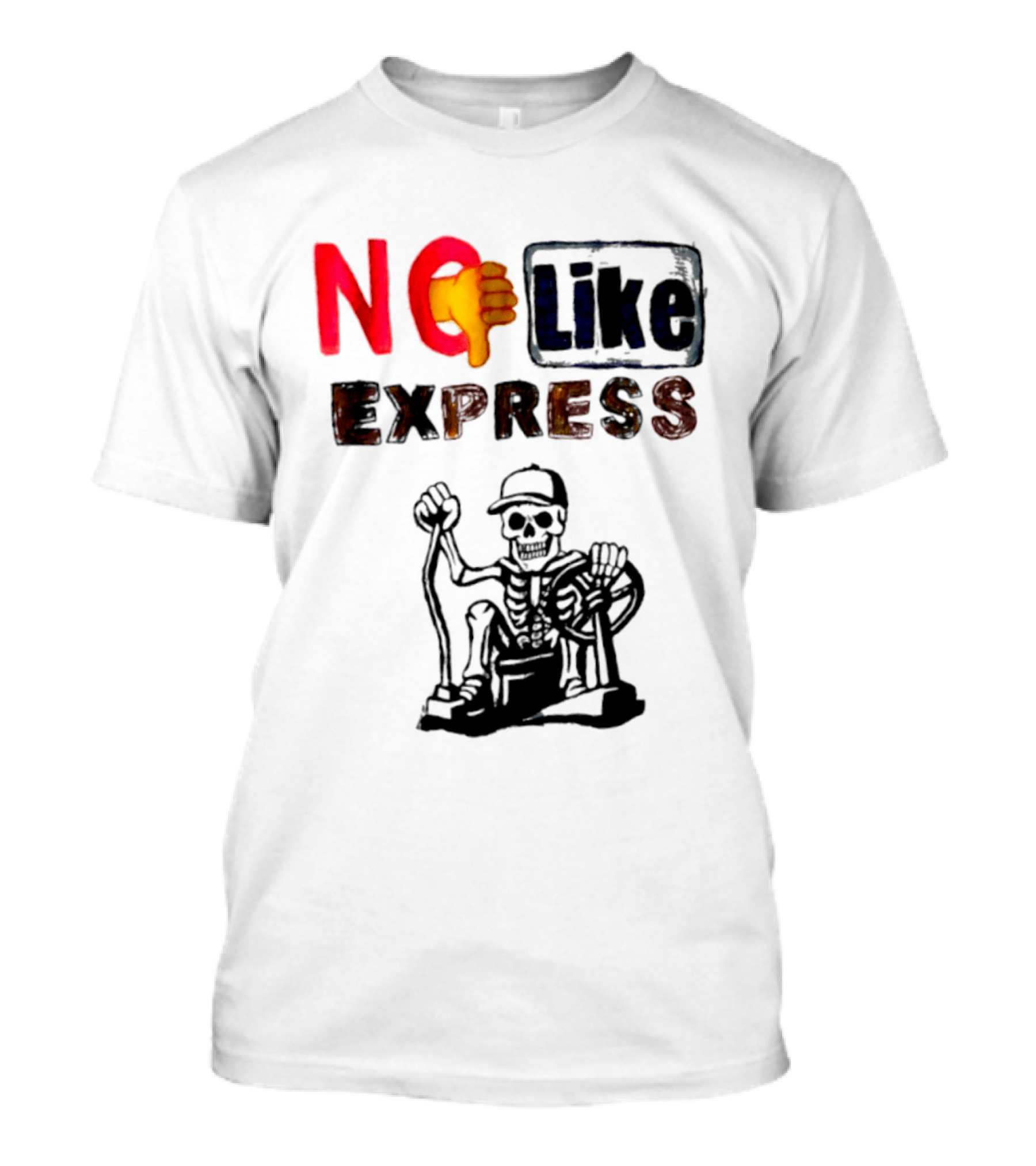 NO Like Express Skeleton Thumbs Down T-Shirt