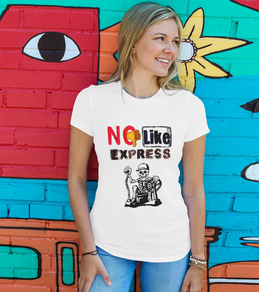 NO Like Express Skeleton Thumbs Down T-Shirt