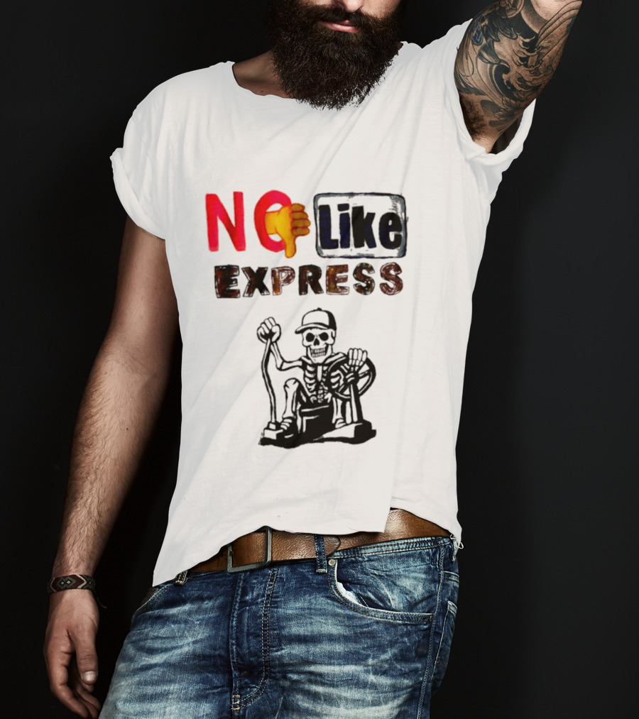 NO Like Express Skeleton Thumbs Down T-Shirt