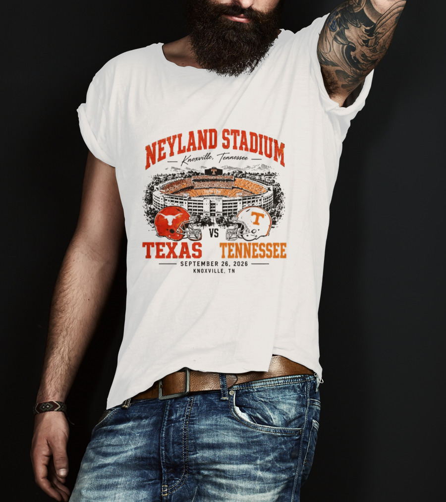 Neyland Stadium Knoxville Texas Vs Tennessee September 26 2026 Matchup T-Shirt
