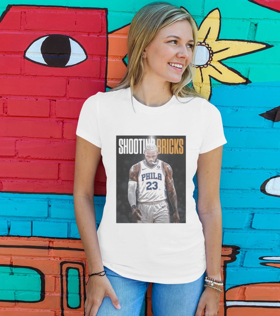 Shooting Bricks LeBron 23 Philly Basketball Meme T-Shirt