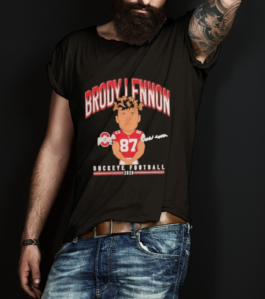 Brody Lennon Ohio State Buckeyes Football Cartoon 2026 T-Shirt