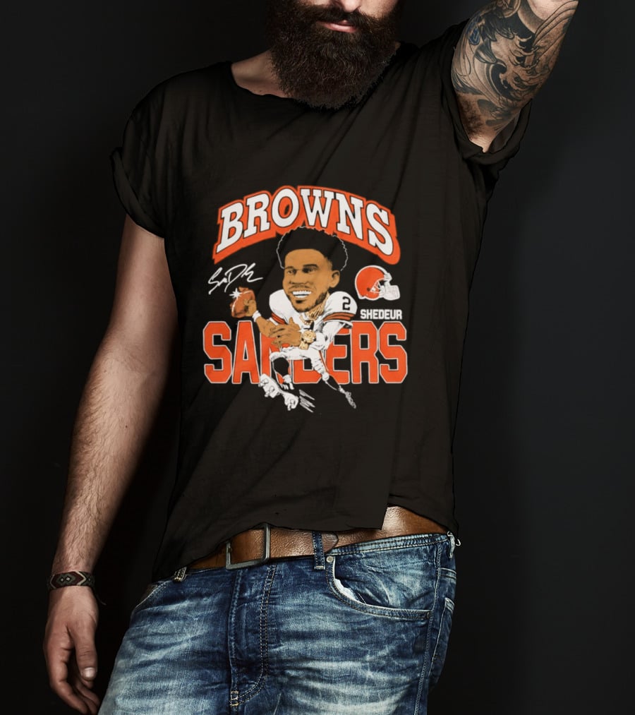 Browns Shedeur Sanders Football Caricature NFL Athlete T-Shirt