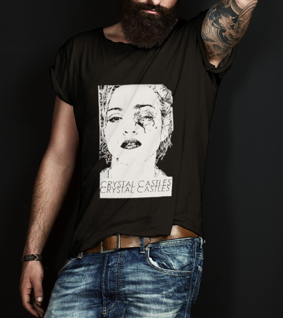 Crystal Castles Electronic Alice Glass Monochrome T-Shirt
