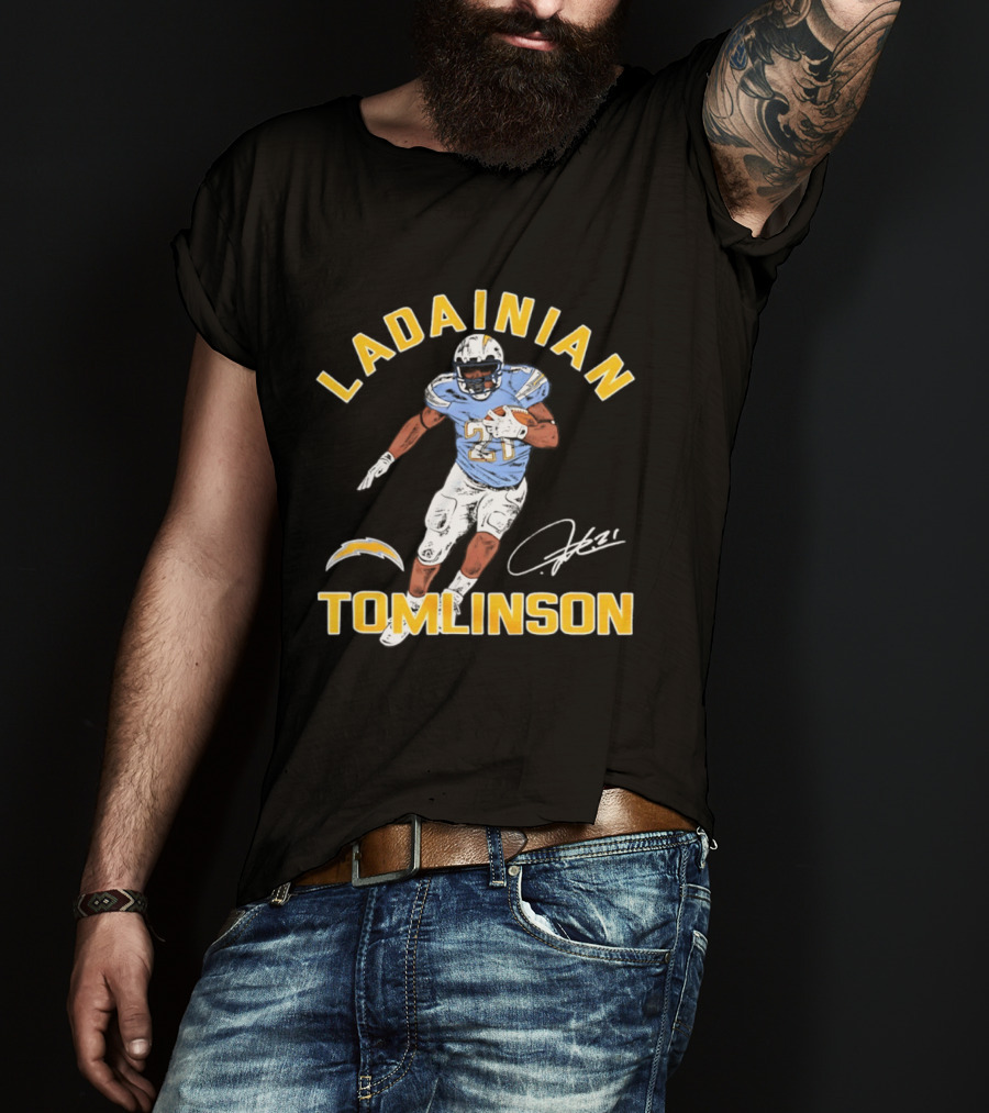 LaDainian Tomlinson Signature Los Angeles Chargers Football 21 T-Shirt