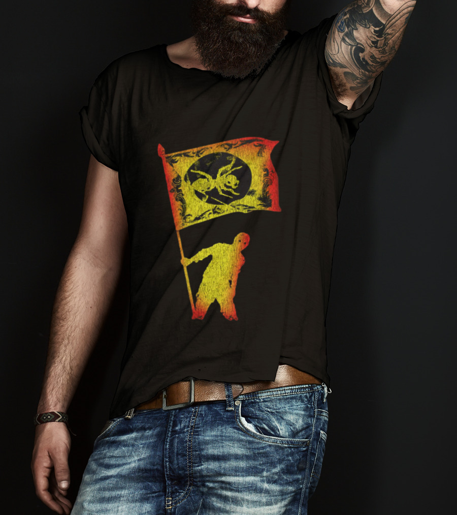 The Prodigy Ant Silhouette Brandishing Flag Multicolor T-Shirt