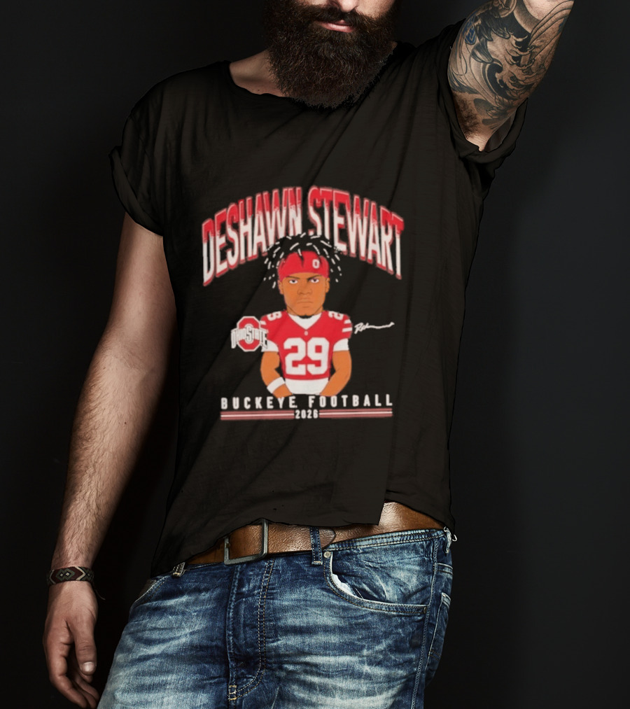 Deshawn Stewart Ohio State Buckeye Football Cartoon 26 T-Shirt
