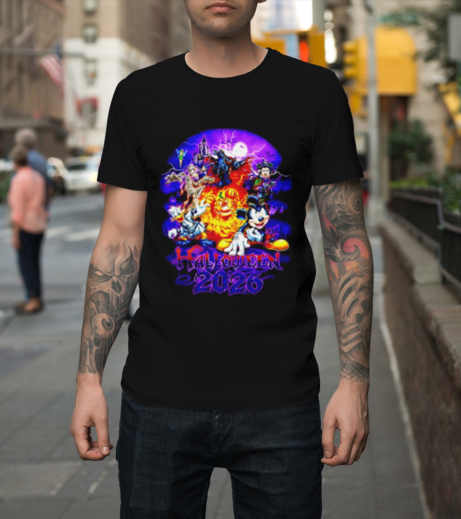 Disney Halloween 2026 Mickey Mouse And Friends Spooky Haunted Castle Party T-Shirt