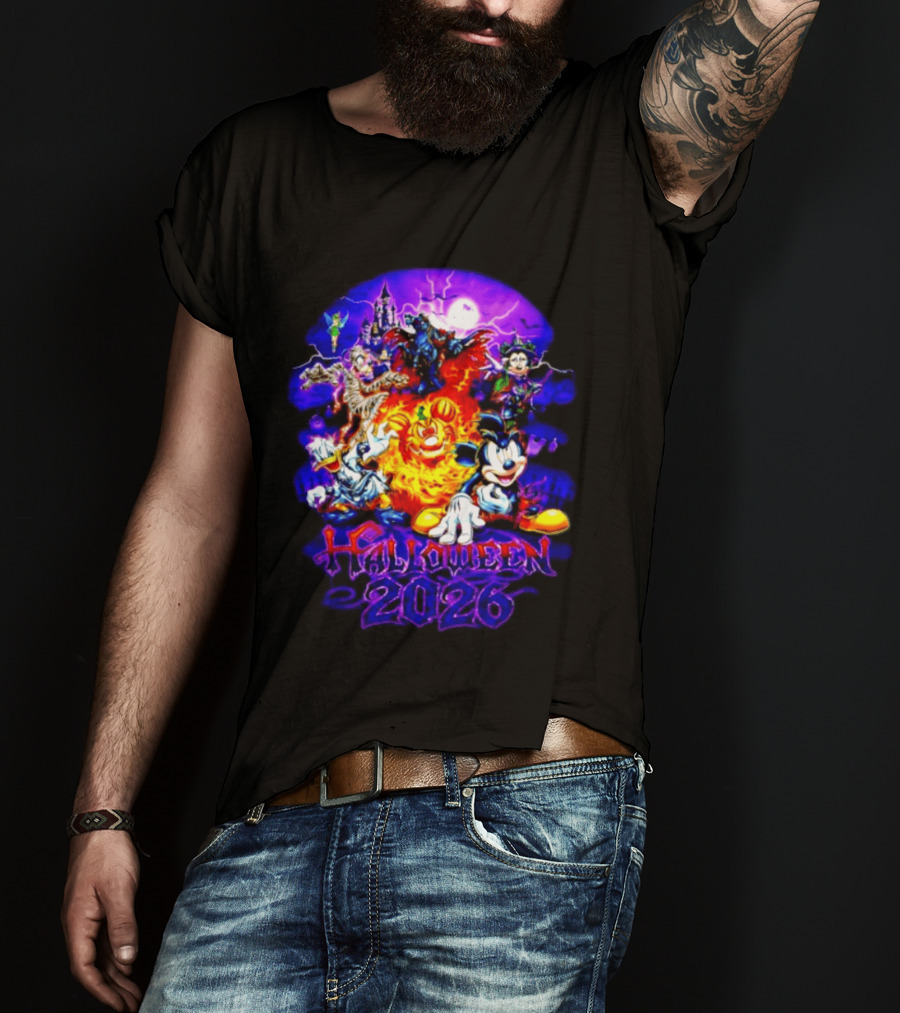 Disney Halloween 2026 Mickey Mouse And Friends Spooky Haunted Castle Party T-Shirt