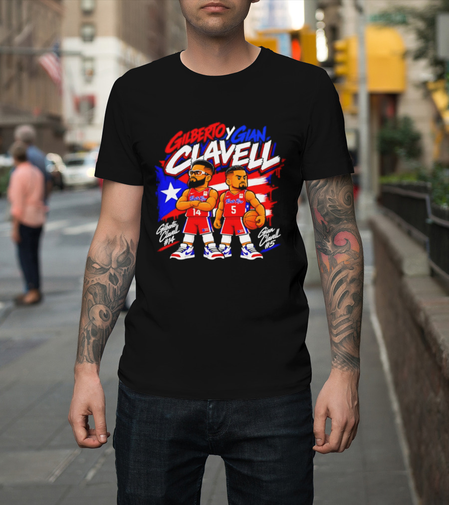 Superleague Kosovo Gilberto Clavell Y Gian Clavell Puerto Rico Basketball T-Shirt