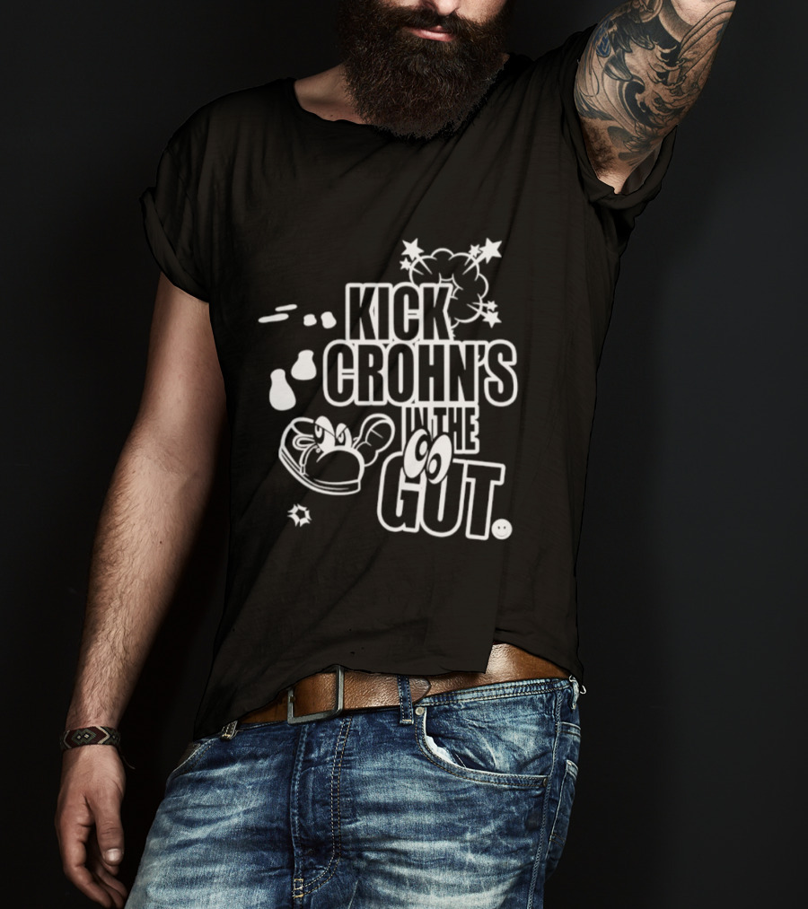 Kick Crohn's In The Gut Crohn's & Colitis Foundation Claw And Cartoon Style Fighting T-Shirt