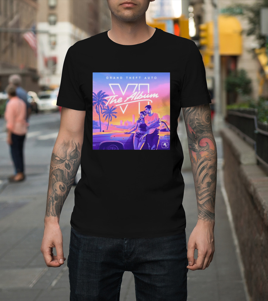 Grand Theft Auto VI The Album 2026 Retro Sunset Vibes T-Shirt