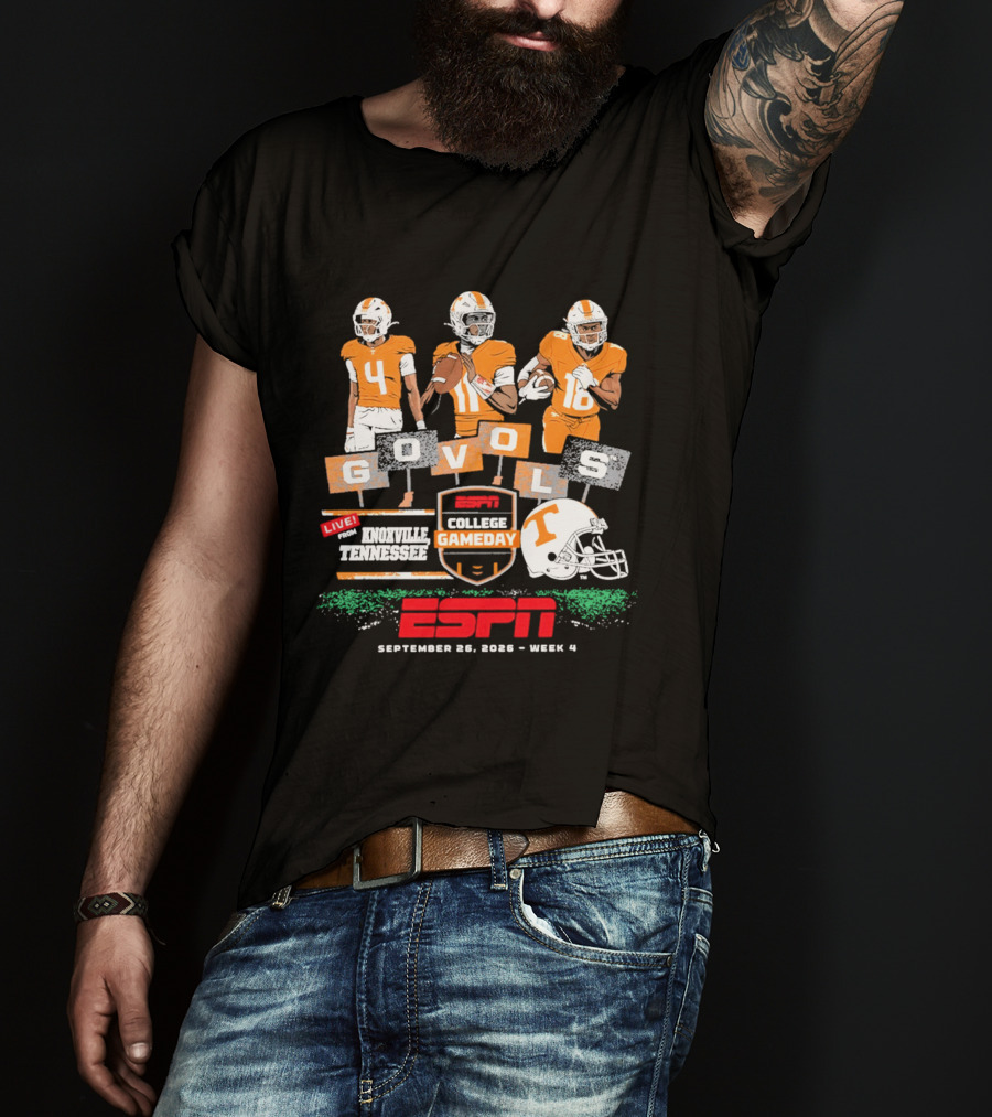 Tennessee Volunteers Go Vols ESPN College Gameday Knoxville September 2026 Football Players T-Shirt