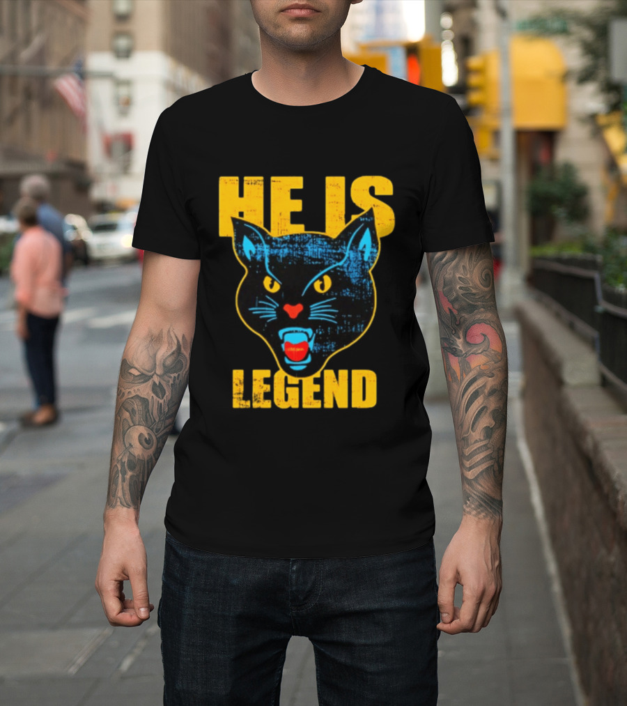 HE IS LEGEND Black Cat Fierce Panther T-Shirt