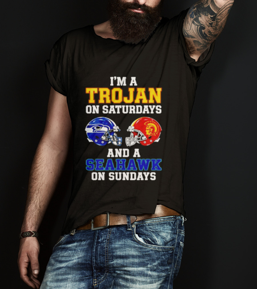 I’m A USC Trojans On Saturdays And A Seattle Seahawks On Sundays T-Shirt