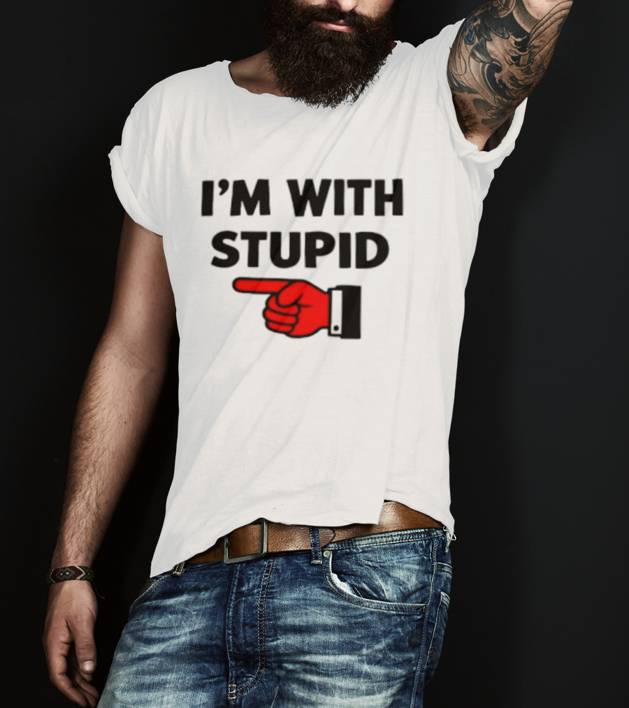 I'm With Stupid Pointing Finger Meme T-Shirt