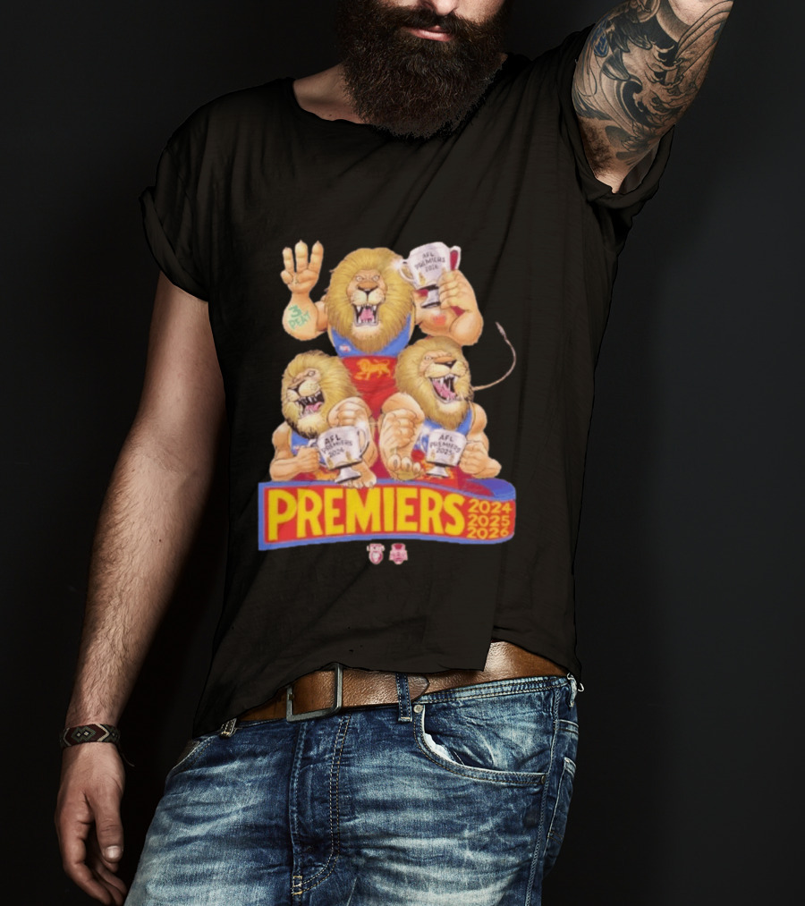 Brisbane Lions AFL Premiers 2024 2025 2026 Mark Knight T-Shirt