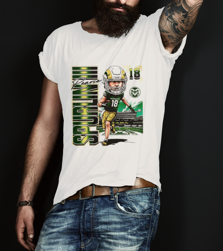 Pearce Spurlin III 18 Colorado State Rams NCAA Football Caricature T-Shirt