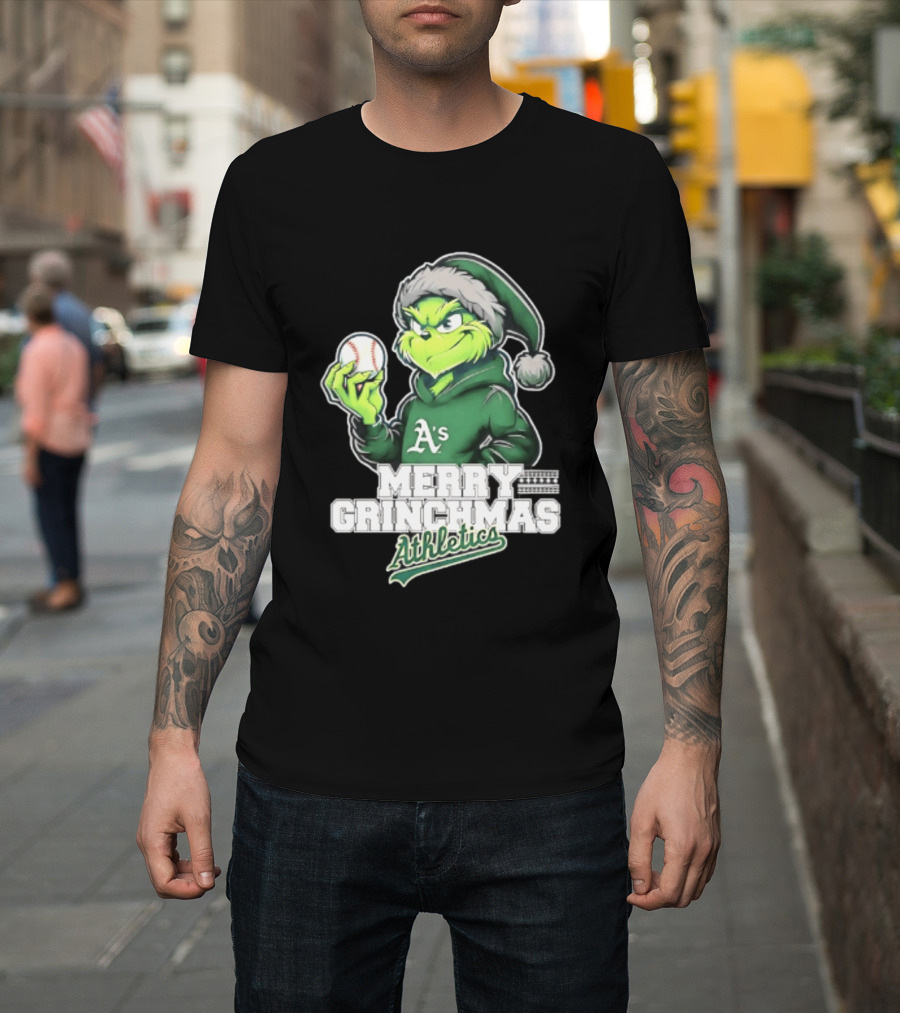 Merry Grinchmas Athletics Baseball Christmas 2026 T-Shirt