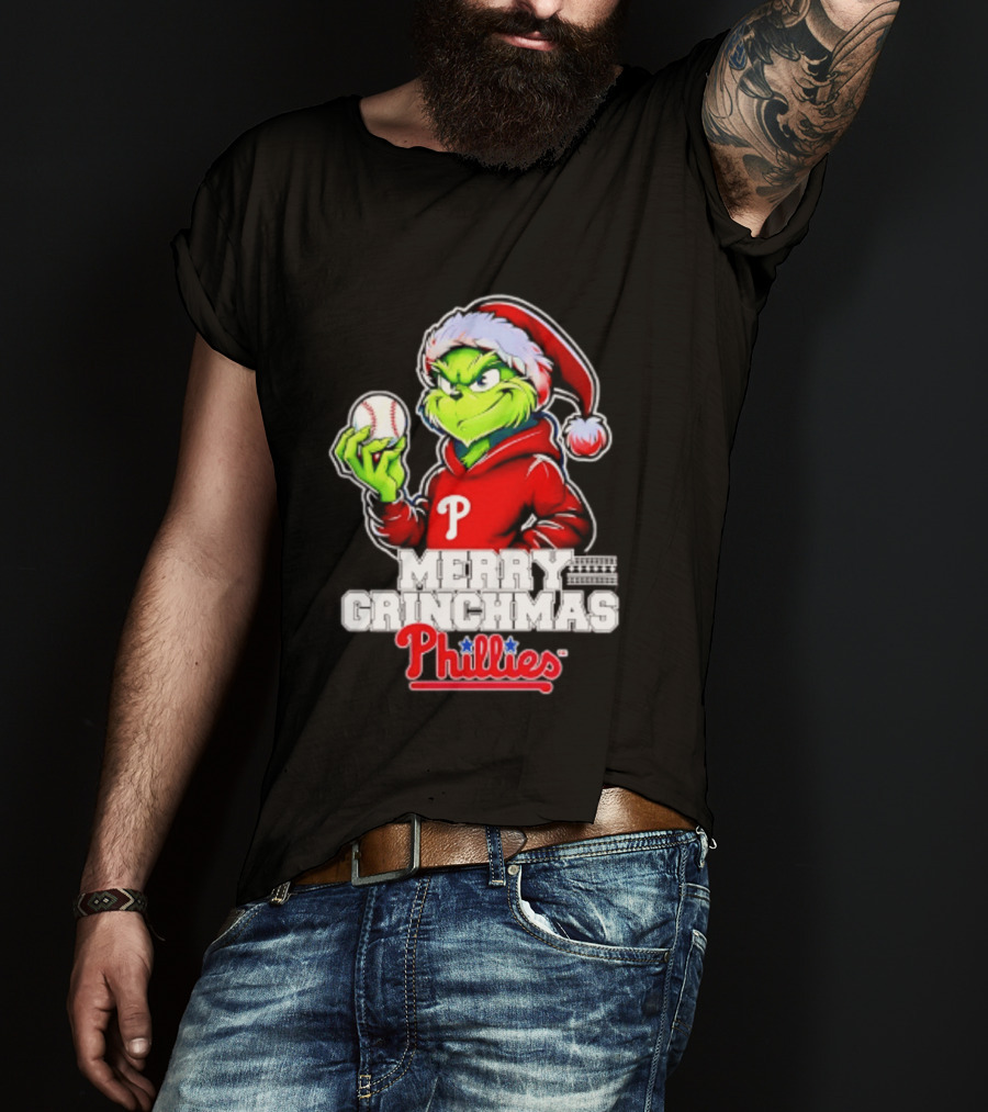 Merry Grinchmas Philadelphia Phillies Baseball Christmas 2026 T-Shirt