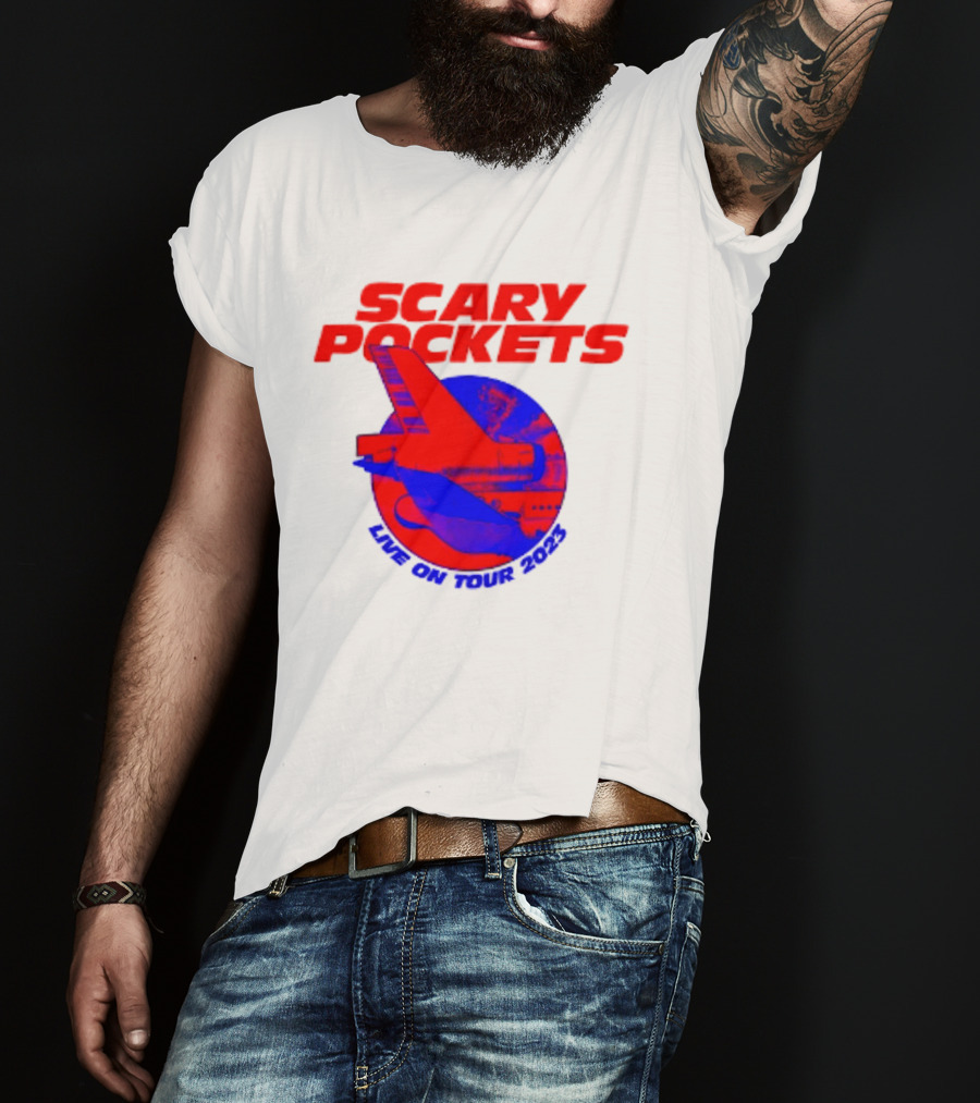 Scary Pockets Live On Tour 2023 Bold Red Airplane T-Shirt