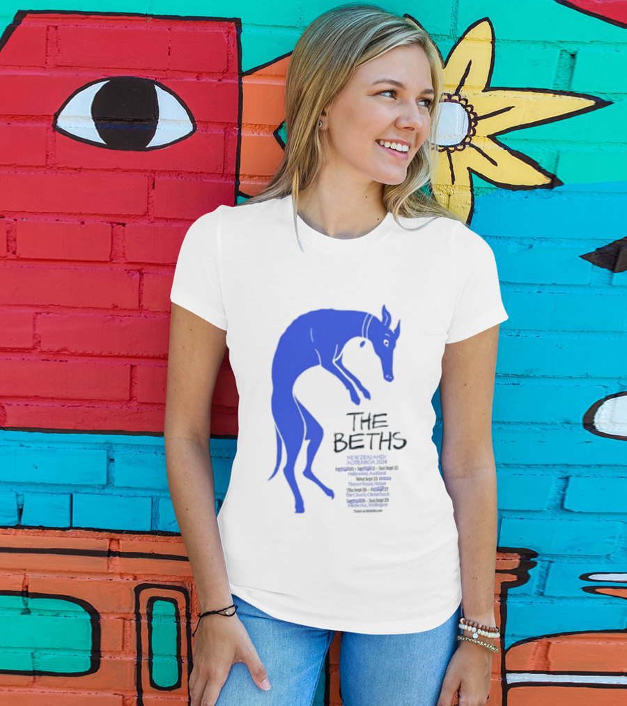 The Beths New Zealand Aotearoa 2024 Tour Blue Jumping Dog T-Shirt