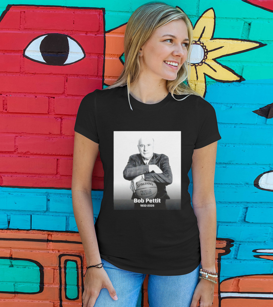 Bob Pettit 1932 2026 Spalding NBA Naismith Hall Of Famer T-Shirt
