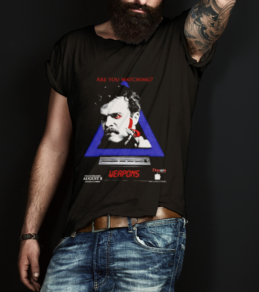 Are You Ing Weapons Triangle Face Art New Line Cinema T-Shirt