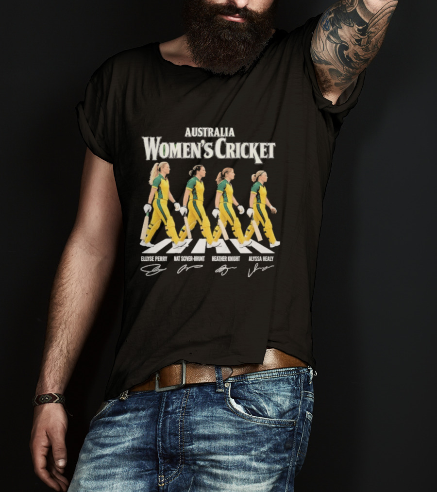 Australia Womens Cricket Abbey Road Ellyse Perry Nat Sciver Brunt Heather Knight Alyssa Healy T-Shirt