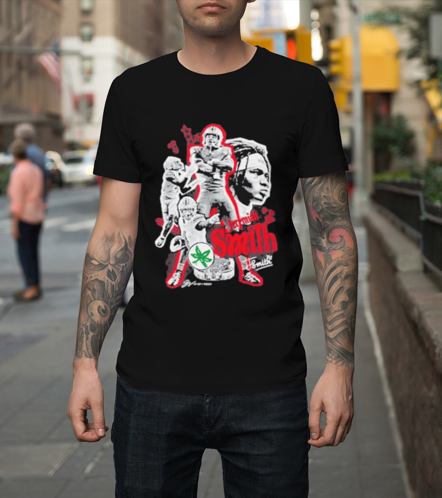 Jeremiah Smith Ohio State Buckeyes Football Collage T-Shirt
