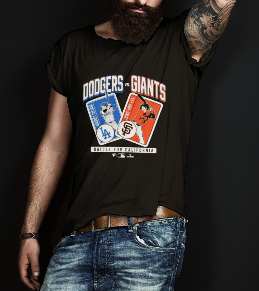 Los Angeles Dodgers Shohei Ohtani Vs San Francisco Giants Jung Hoo Lee Battle For California 2026 T-Shirt