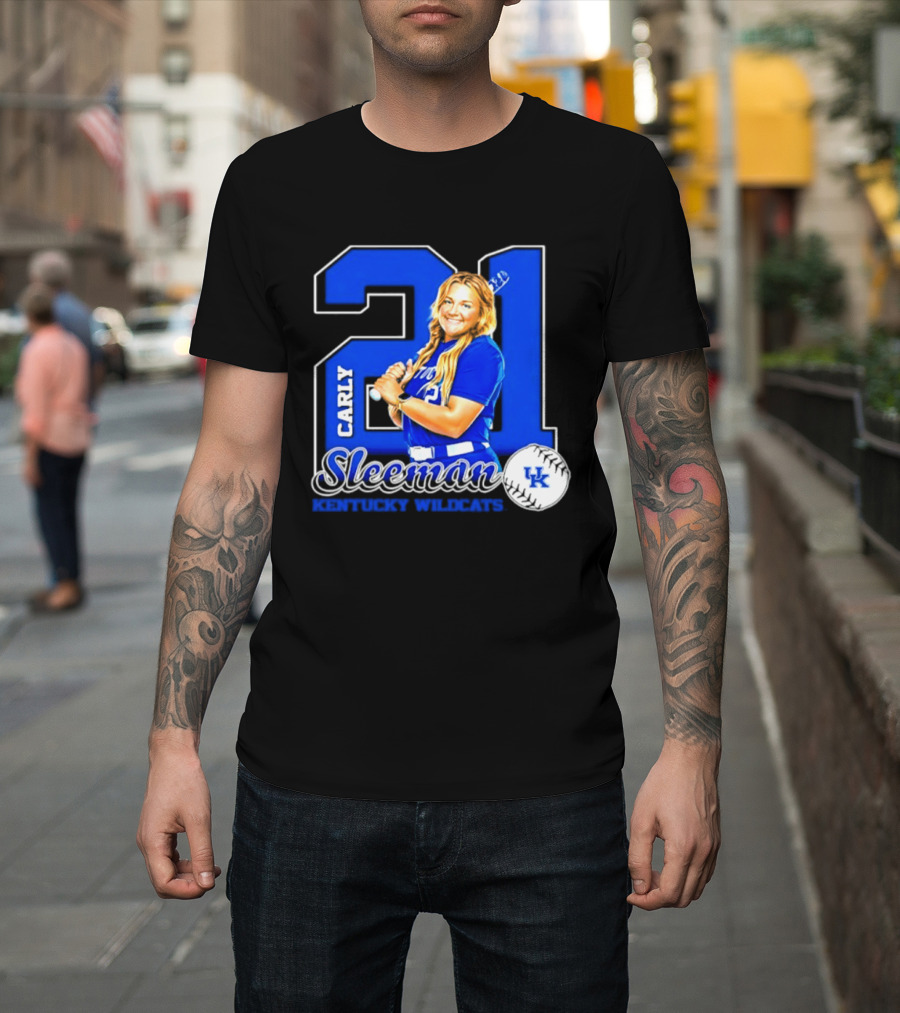 Carly Sleeman 21 Kentucky Wildcats NCAA Softball UK T-Shirt