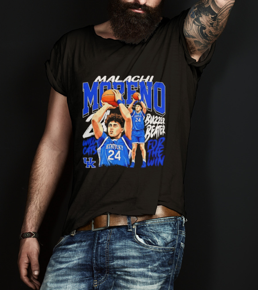 Malachi Moreno Kentucky Wildcats 24 Buzzer Beater For The Win T-Shirt