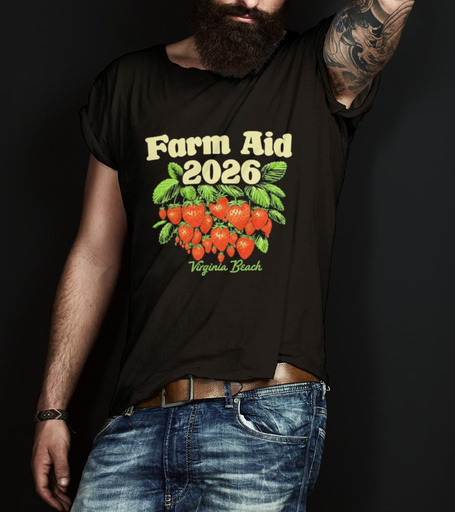 Farm Aid 2026 Virginia Beach Strawberry Event September 26 T-Shirt