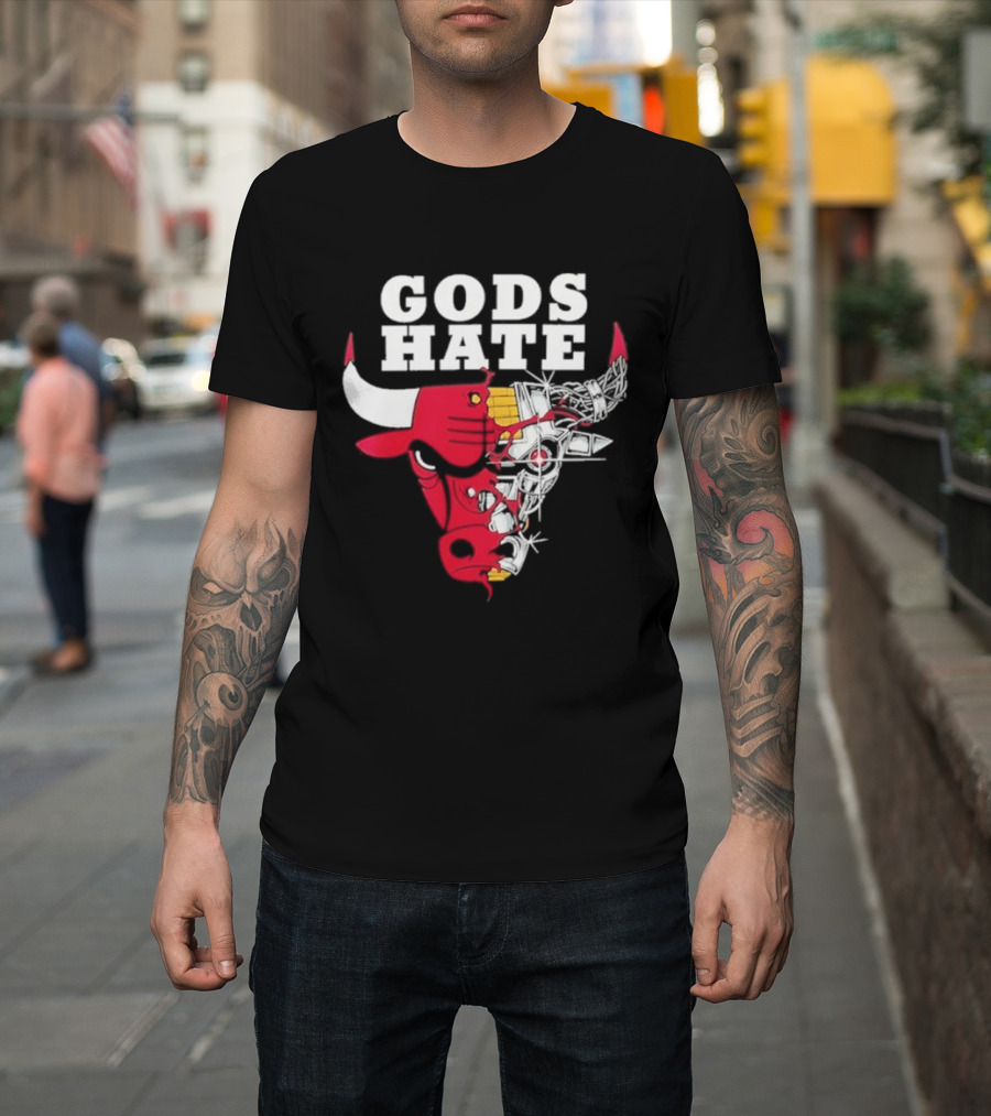 Gods Hate Bulls Collaboration Red Bull Skull T-Shirt