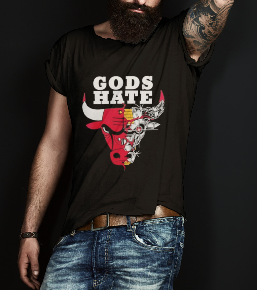 Gods Hate Bulls Collaboration Red Bull Skull T-Shirt
