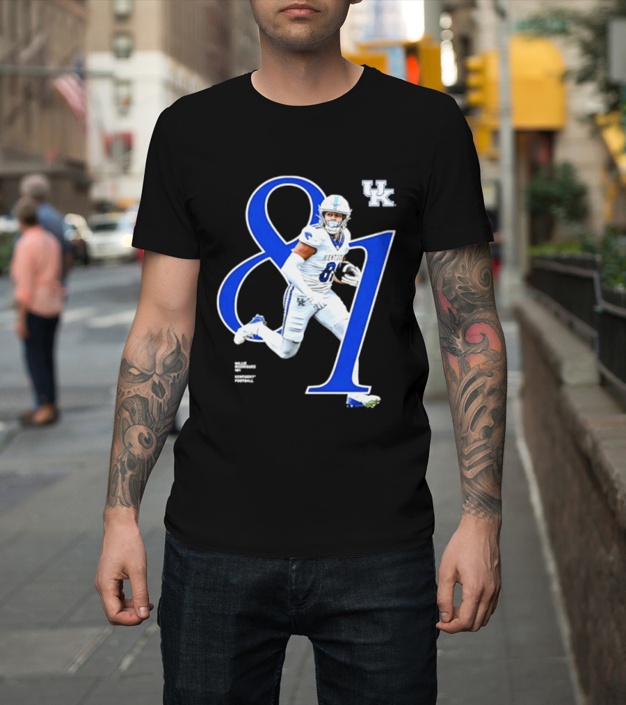 Willie Rodriguez 81 Kentucky Wildcats NCAA Football Player Number T-Shirt