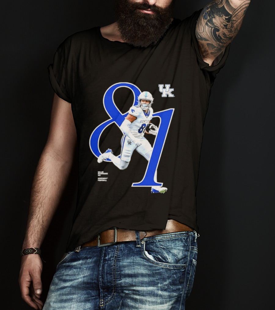 Willie Rodriguez 81 Kentucky Wildcats NCAA Football Player Number T-Shirt