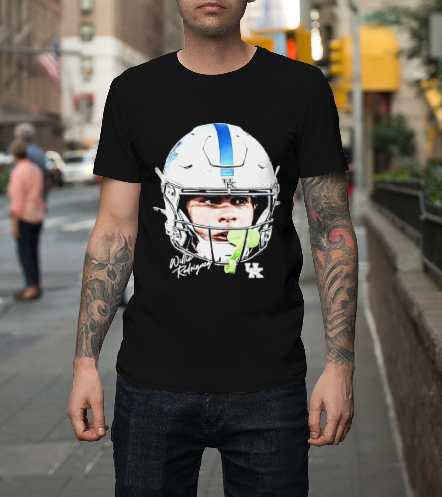 Willie Rodriguez Kentucky Wildcats Football Swag Head Design 81 NCAA T-Shirt