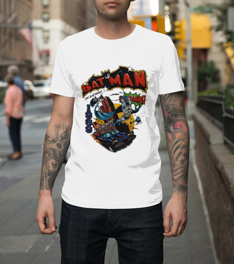 Batman 1989 I'm Batman DC Comics Batmobile T-Shirt