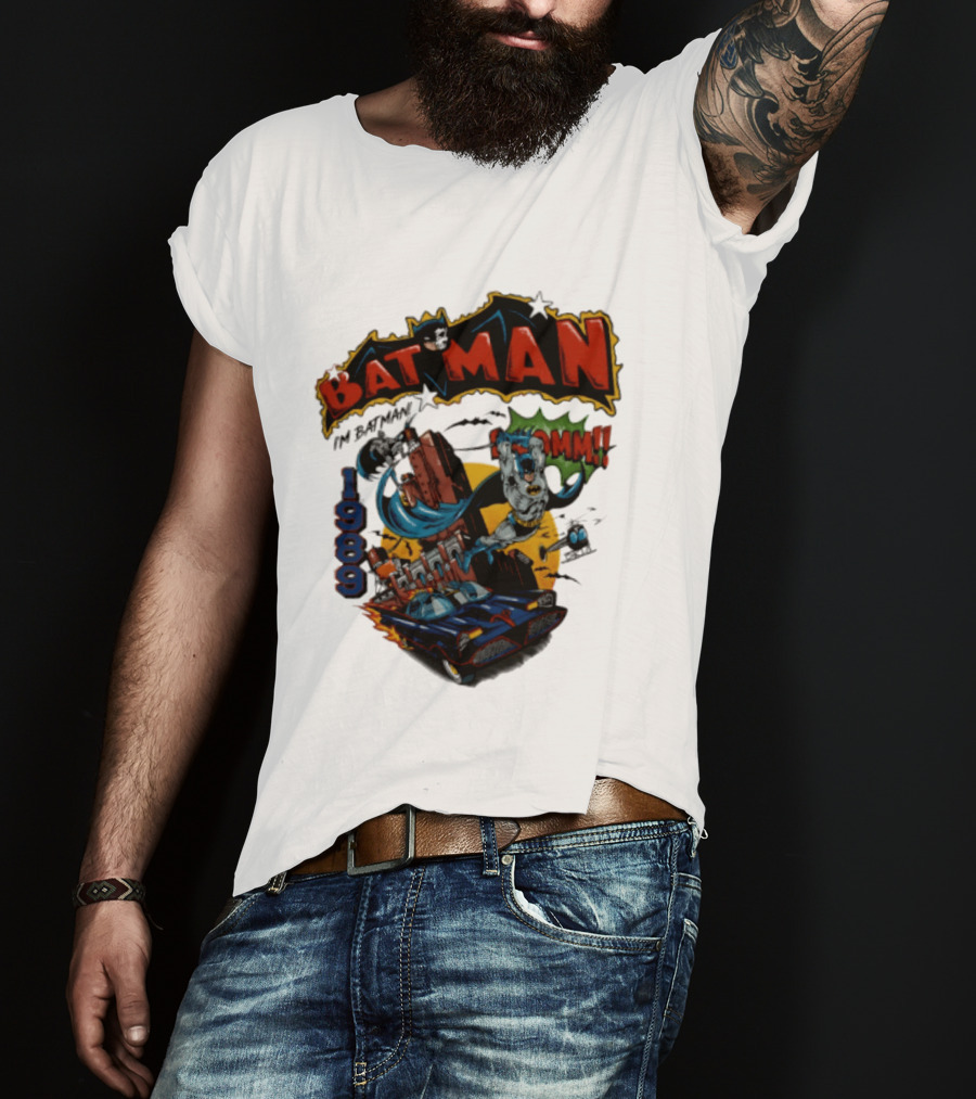 Batman 1989 I'm Batman DC Comics Batmobile T-Shirt