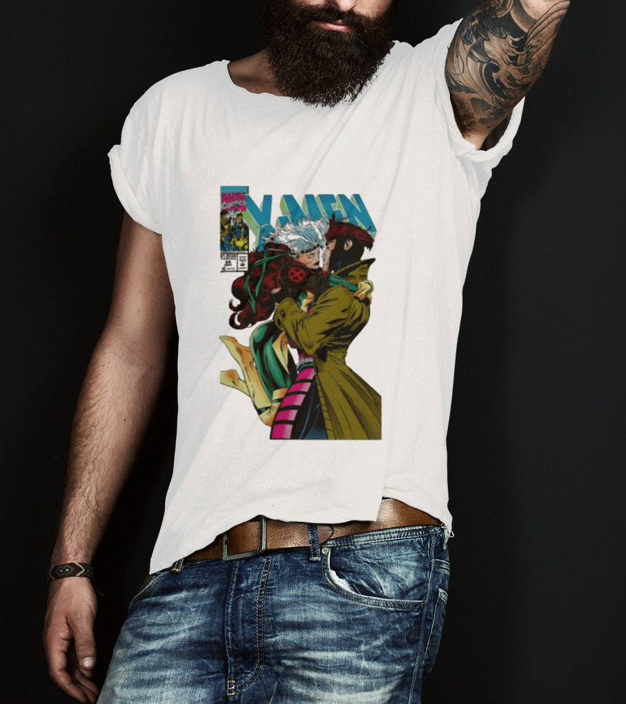 Marvel Comics X Men Gambit And Rogue Kiss Cover Comfort Colors Adult T-Shirt