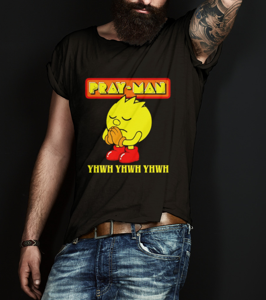 Pray Man YHWH Spiritual Pac Man Symbolism T-Shirt