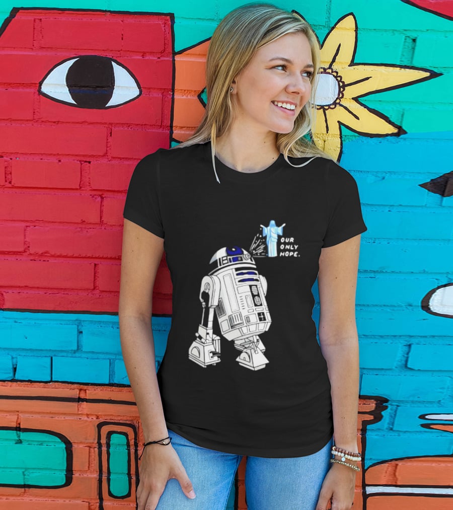 R2 D2 Our Only Hope Star Wars Sci Fi Droid Hologram T-Shirt