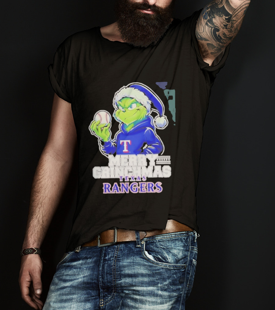 Grinch Merry Grinchmas Texas Rangers Baseball Holiday 2026 T-Shirt