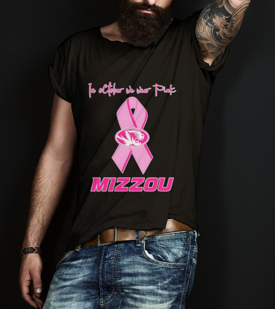 Missouri Tigers NCAA Football Breast Cancer Awareness In October We Wear Pink T-Shirt